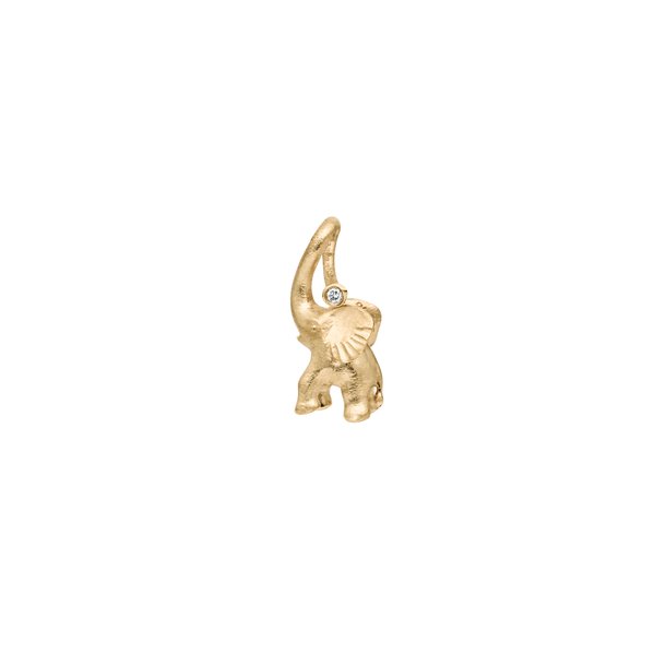 Ole Lynggaard Elephant vedhng lille i 18 karat guld med diamant