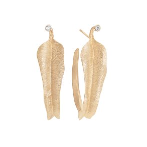 Ole Lynggaard Leaves reringe, stor i 18kt rdguld