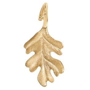 Ole Lynggaard Forest egeblad vedhng medium i 18 karat guld