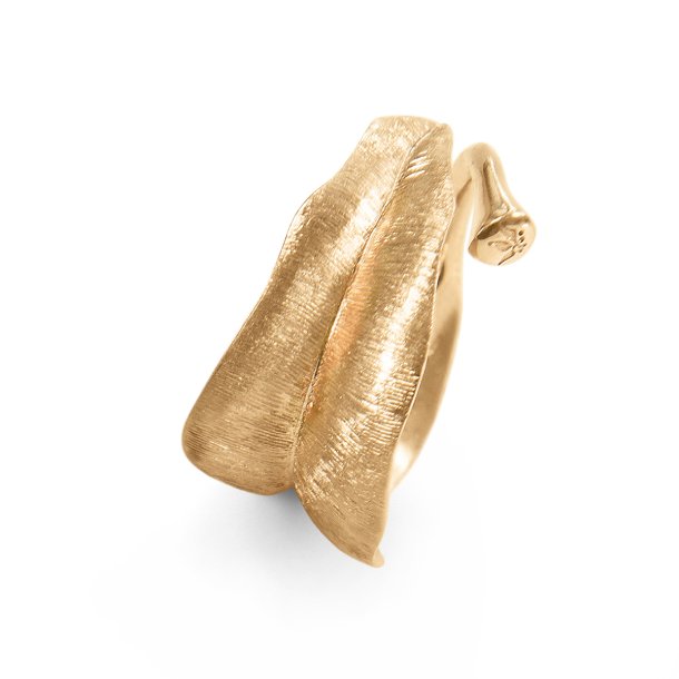 Ole Lynggaard Leaves ring, smal i 18kt rdguld