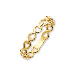 Stella Gold, 9kt rdguldsring med sm infinity