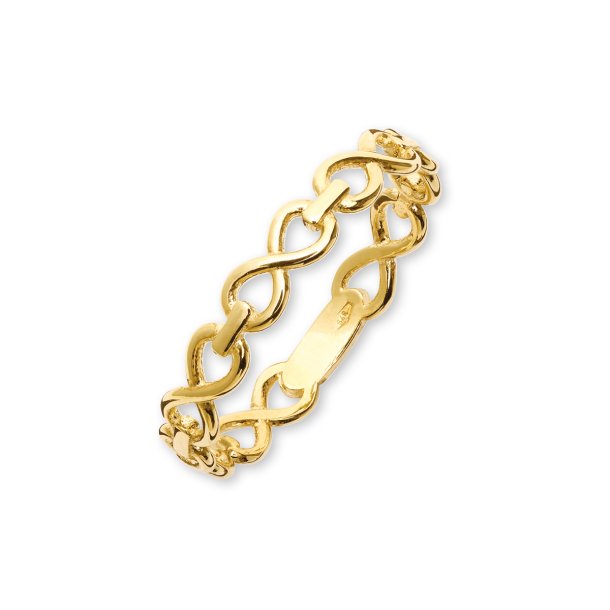 Stella Gold, 9kt rdguldsring med sm infinity