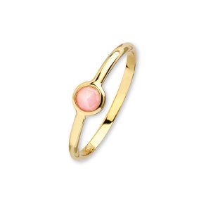 Colourful, 14kt rdgulds ring med pink opal