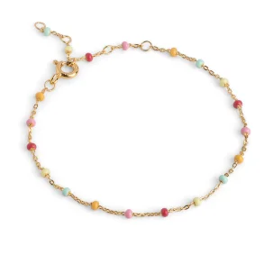 Enamel, Lola Rainbow armbnd i forgyldt slv