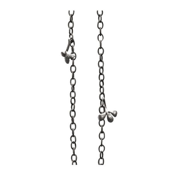 Ole Lynggaard Lotus collier, oxyderet Slv, 90 cm