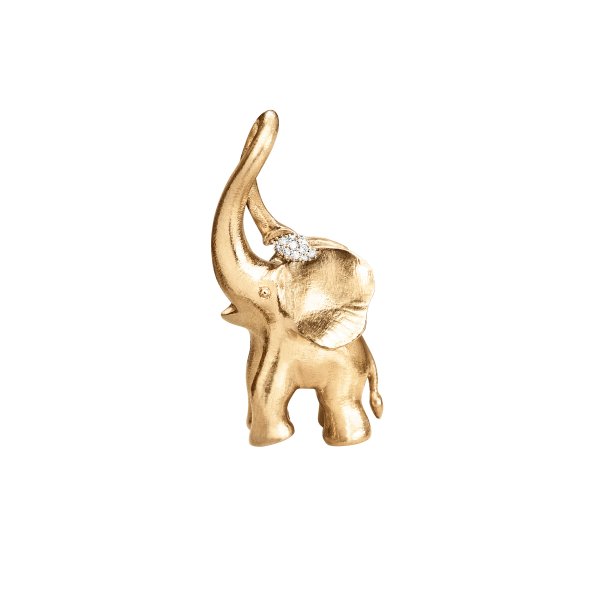 Ole Lynggaard Elephant vedhng stor i 18 karat guld med diamant