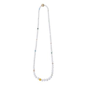 Ole Lynggaard perlekde med blandede sten og ferskvandsperler 75-78 cm