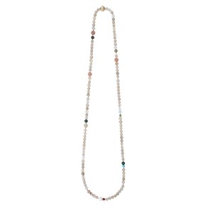 Ole Lynggaard perlekde med blandede sten og perler 80 cm