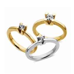 Dreams solitairering, 14kt rdguld, 0,25ct TW/Si-P