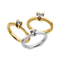 Dreams solitairering, 14kt rdguld, 0,05ct TW/Si-P
