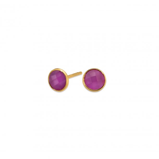 Colourful reringe, 14kt guld med rubin