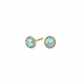 Colourful reringe, 14kt guld med aquamarin