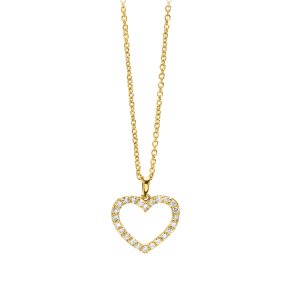 Mllers Collection, 14kt rdgulds hjertevedhng med diamanter