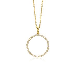 Müllers Collection, 14kt rdgulds cirkelvedhng med diamanter