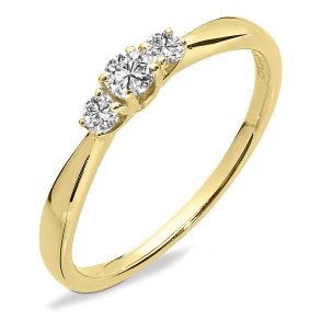 Mllers Collection, Trestensring i 14kt rdguld, lille, med natur diamanter