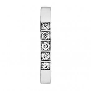 Memories ring i 14kt hvg, 5x0,05ct TW/Vs