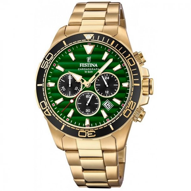 Festina F20364/4 Chronograph herre, gulddouble
