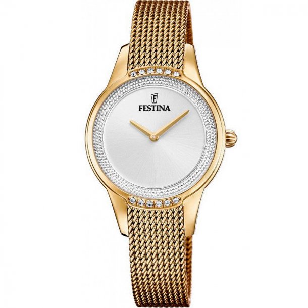 Festina F20495/1 Swarovski 20' dameur, gulddouble