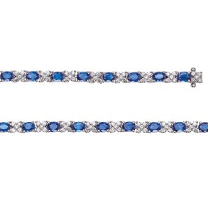 Rost By Mller armbnd i 14kt hvidguld med safirer og diamanter