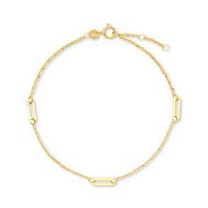 Stella Gold, 9kt rdgulds armbnd med ovaler