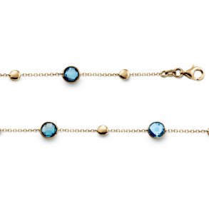 Colourful armbnd, 14kt guld og topaz