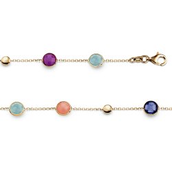 Colourful armbnd, 14kt guld og mix af delstene