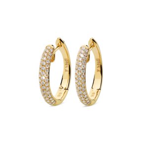 Müllers Collection creoler, stor, i 14kt rdguld med pavé diamanter