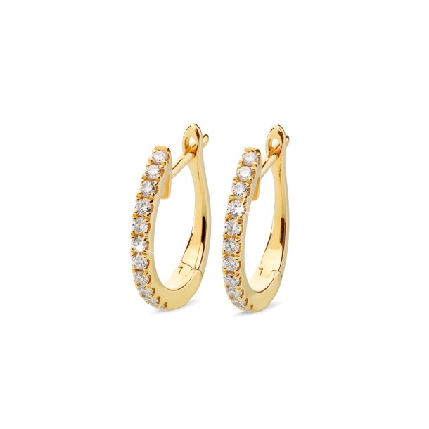 M&uuml;llers Collection creoler, smal/lille, i 14kt rdguld med diamanter