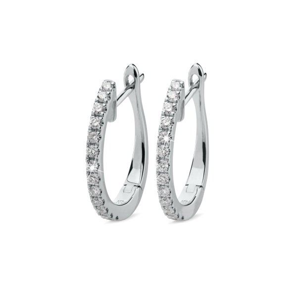 M&uuml;llers Collection creoler, smal/stor, i 14kt hvidguld med diamanter