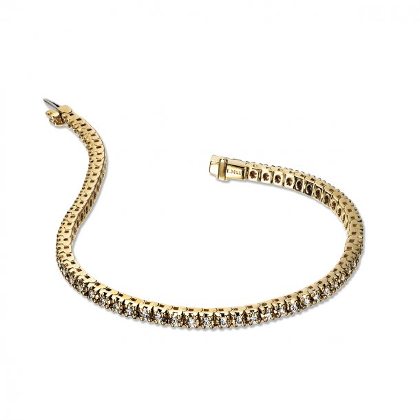 Illusion tennisarmbnd, 14kt med brillanter, 1,06ct TW/SI