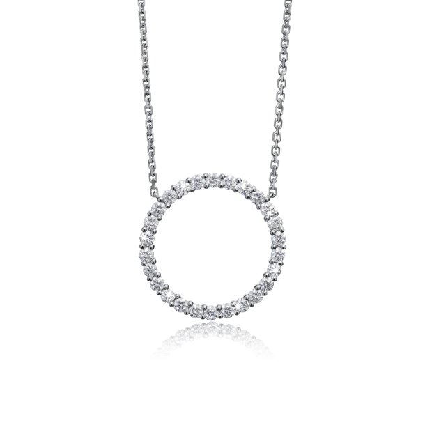Endless By M&uuml;ller cirkelhalskde i 14kt hvidguld