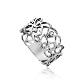 Hjertering i 14kt hvidguld med 0,06 tw/vs