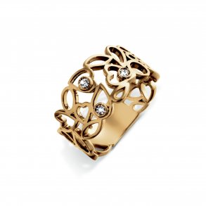 Hjertering i 14kt rdguld med 0,06 tw/vs