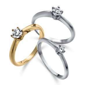 Diana ring, 14kt hvidguld, 0,15ct brillant