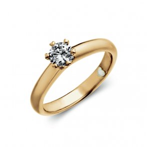 Precious ring, 14kt rdguld med 0,25ct brillant