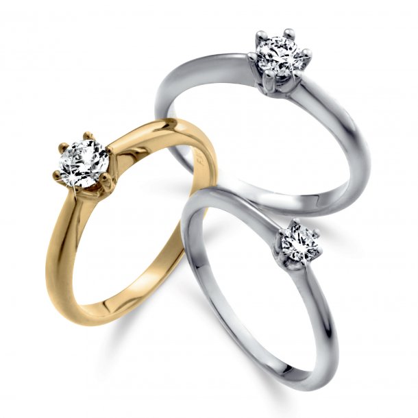 Diana ring, 14kt hvidguld, 0,05ct brillant