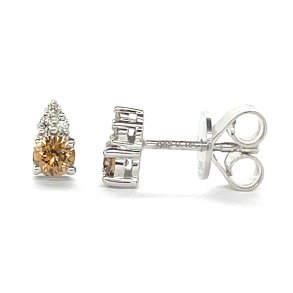 Mllers Collection, 25 rs Jubilumsrestikker lille i 14kt hvidguld med champagne diamant og hvide diamanter