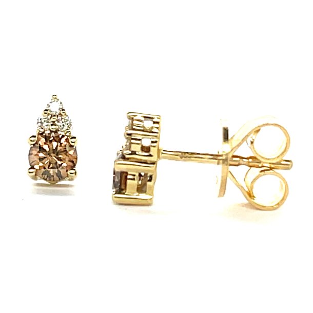 Mllers Collection, 25 rs Jubilumsrestikker stor i 14kt rdguld med champagne diamant og hvide diamanter