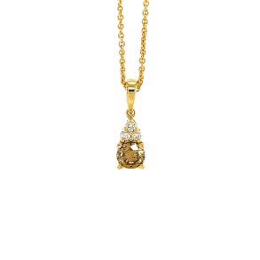 Mllers Collection, 25 rs Jubilumsvedhng i 14kt rdguld med 0,50ct champagne diamant og hvide diamanter