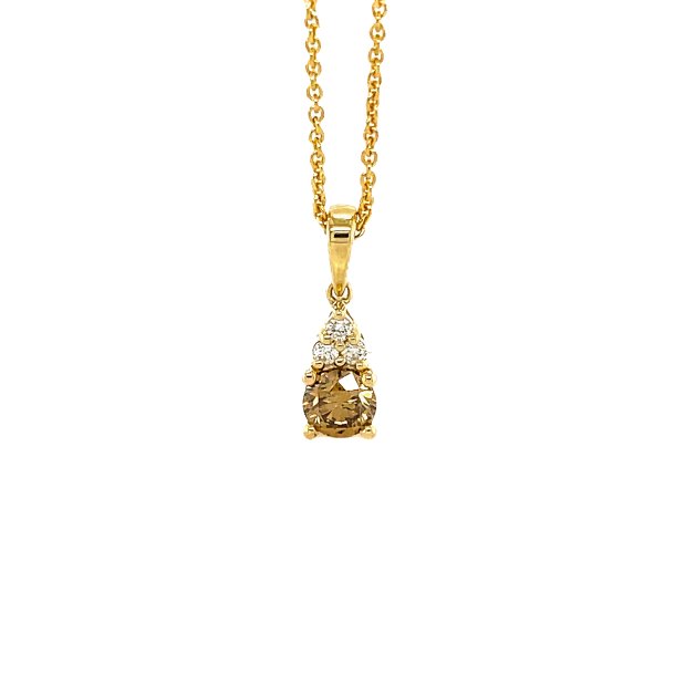Mllers Collection, 25 rs Jubilumsvedhng i 14kt rdguld med 0,50ct champagne diamant og hvide diamanter