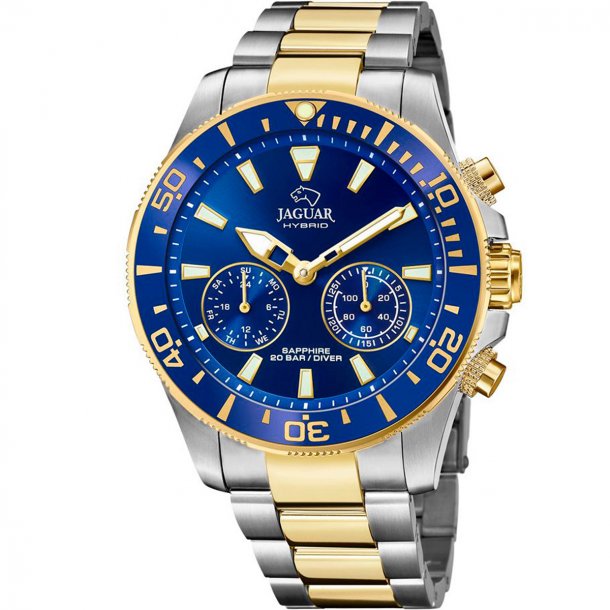 Jaguar, J889/1 Hybrid Diver herreur, bicolour med bl skive