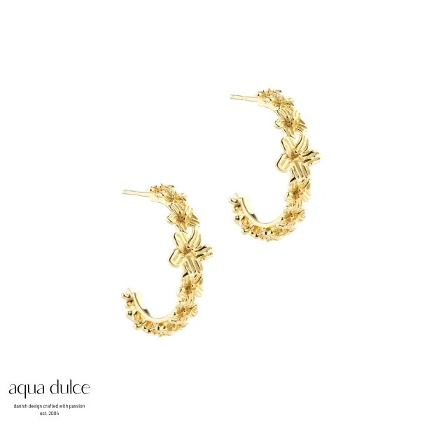 Aqua Dulce, Jasmin hoops LARGE i forgyldt sterlingslv