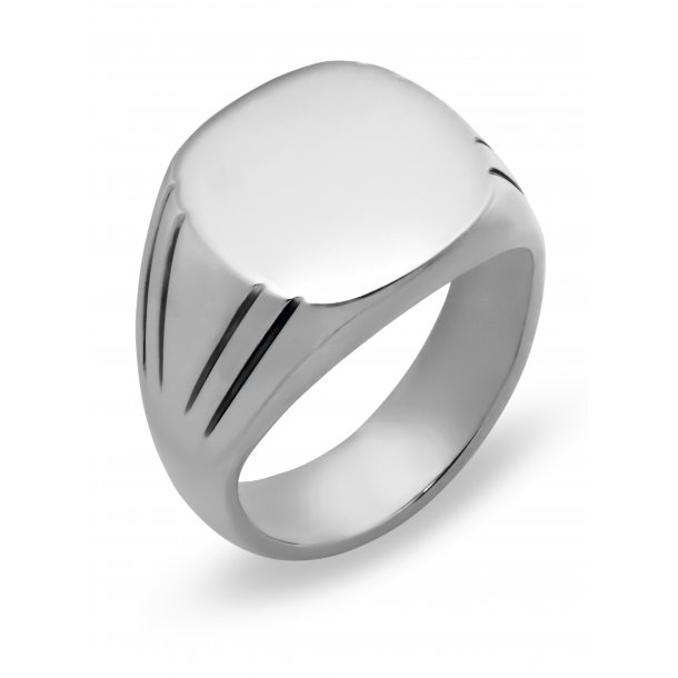 Signature ring med riller, sterlingslv