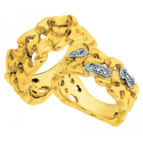 Vielsesringe, 14kt guld med brillanter, M&uuml;llers Design