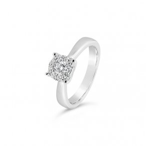 Looks diamantring, 14kt hvidguld, tw/si, looks like 0,75ct