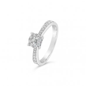 Looks diamantring, 14kt rdguld, tw/si, looks like 0,75ct