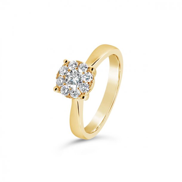 Looks diamantring, 14kt rdguld, tw/si, looks like 1,50ct