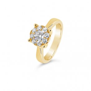 Looks diamantring, 14kt rdguld, tw/si, looks like 2,00ct