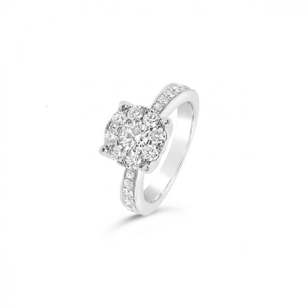 Looks diamantring, 14kt hvidguld, tw/si, looks like 2,50ct