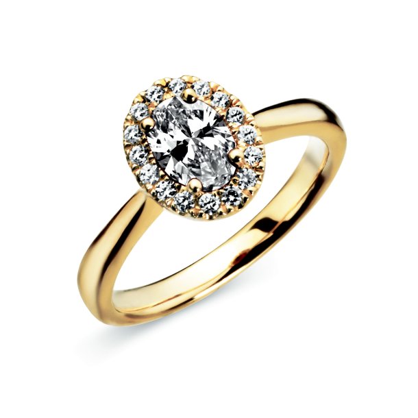 Rost By Mller ring af 14kt rdguld med diamanter